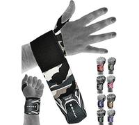EMRAH weight lifting wrist straps wraps support gym fitness wrap gym lifting weightlifting men women (Camo Grey)