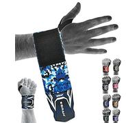 EMRAH Weight Lifting Wrist Wraps Gym Straps Bodybuilding Power Training Workout Exercise Camo (Camo Blue)