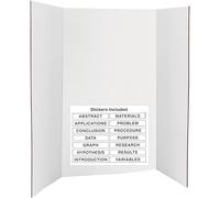 Emraw White Tri-Fold Presentation Board 36 x 48 Corrugated Tabletop Display Exhibition Board Lightweight and Portable with Smooth Surface Great for School Projects and Business presentations - by