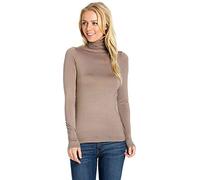 EMRE FASHION® Women's Thermal Polo Roll Neck Long Sleeve Turtle Neck Jumper - New Ladies Plain Mockneck Lightweight Slim Casual Wear Top Plus Size UK 8-26