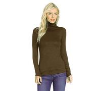 EMRE FASHION® Women's Thermal Polo Roll Neck Long Sleeve Turtle Neck Jumper - New Ladies Plain Mockneck Lightweight Slim Casual Wear Top Plus Size UK 8-26
