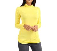 EMRE FASHION® Women's Thermal Polo Roll Neck Long Sleeve Turtle Neck Jumper - New Ladies Plain Mockneck Lightweight Slim Casual Wear Top Plus Size UK 8-26
