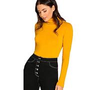 EMRE FASHION® Women's Thermal Polo Roll Neck Long Sleeve Turtle Neck Jumper - New Ladies Plain Mockneck Lightweight Slim Casual Wear Top Plus Size UK 8-26