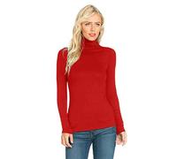EMRE FASHION® Women's Thermal Polo Roll Neck Long Sleeve Turtle Neck Jumper - New Ladies Plain Mockneck Lightweight Slim Casual Wear Top Plus Size UK 8-26