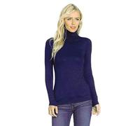 EMRE FASHION® Women's Thermal Polo Roll Neck Long Sleeve Turtle Neck Jumper - New Ladies Plain Mockneck Lightweight Slim Casual Wear Top Plus Size UK 8-26