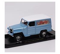 EMRGAZQD Scale Finished Model Car 1:18 Diecast Vehicle For Jeep Willys Station Wagon Simulation Alloy Classic Car Model Collectible Miniature Replica Car(Blue)