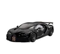 EMRGAZQD Scale Finished Model Car 1:18 For Bugatti Chiron Pur Sport Supercar Alloy Die Cast Model Sound And Light Collectibles Miniature Replica Car(Black)