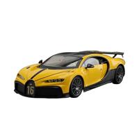 EMRGAZQD Scale Finished Model Car 1:18 For Bugatti Chiron Pur Sport Supercar Alloy Die Cast Model Sound And Light Collectibles Miniature Replica Car(Yellow)