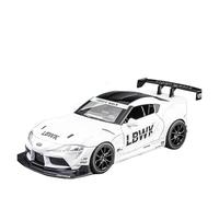 EMRGAZQD Scale Finished Model Car 1/22 For Toyota Supra Static Alloy Metal Die-cast Car Model Display Window Ornaments Collectibles Miniature Replica Car(White)