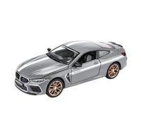 EMRGAZQD Scale Finished Model Car 1/24 For BMW M8 Die-cast Alloy Miniature Sound And Light Simulation Vehicle Popular Gifts Miniature Replica Car(Titanium)