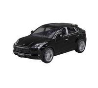 EMRGAZQD Scale Finished Model Car 1/24 For Porsche Cayenne S Luxury SUV Die-cast Alloy Miniature Sound And Light Simulation Vehicle Popular Miniature Replica Car(Black)