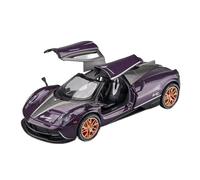 EMRGAZQD Scale Finished Model Car 1:24 Scale Alloy Diecast Simulation Vehicles Model For Pagani Huayra Luxury Adult Collection Hobby Miniature Replica Car(Purple)