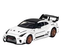 EMRGAZQD Scale Finished Model Car 1:24 Skyline Ares For Nissan GTR CSR2 Alloy Die-cast Metal Door Can Open The Vehicle Micro Carving Mini Car Miniature Replica Car(White)