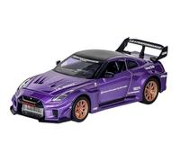 EMRGAZQD Scale Finished Model Car 1:24 Skyline Ares For Nissan GTR CSR2 Alloy Die-cast Metal Door Can Open The Vehicle Micro Carving Mini Car Miniature Replica Car(Purple)