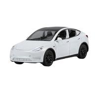 EMRGAZQD Scale Finished Model Car 1:32 For Tesla Model Y Static Scale Simulation Die-cast Alloy Metal Car Model Display Ornaments Miniature Replica Car(White)