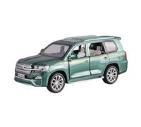 EMRGAZQD Scale Finished Model Car 1:32 For Toyota Land Cruiser Miniature Static Simulation Die-cast Alloy Metal Car Model Display Ornaments Miniature Replica Car(Green)