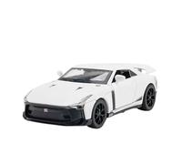 EMRGAZQD Scale Finished Model Car 1:32 Scale Alloy Metal Diecast Vehicle Model For Nissan GTR 50 Simulated Souvenir Desktop Decorations Miniature Replica Car(White)