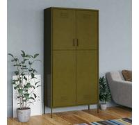 emrik steel wardrobe with 2 doors in olive green