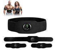 EMS Abdominal Toning Belt 3-in-1 Set, Rechargeable EMS Muscle Stimulator with 12 Modes & 19 Intensities, Adjustable Full Body Muscle Stimulator for Abs, Core, Arms, Legs & Glutes, Home Fitness Toner