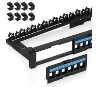 EMS Blank Patch Panel 24 Ports Foldable c/w Lasing Bar (2-Pack)