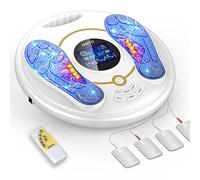 EMS Circulation Machine for Feet, TENS & EMS Foot Massager for Pain Relief, Foot Stimulator with 25 Modes 99 Intensities, Plantar Fasciitis Relief, Rechargeable, Remote Control