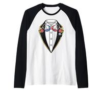 EMS Emergency Medical Service Themed Tuxedo Raglan Baseball Tee