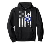EMS EMT First Responder Flag Paramedic American Flag Pullover Hoodie
