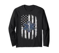 EMS EMT Paramedic American Flag Emergency Medical Gifts Long Sleeve T-Shirt