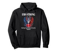 EMS-EMT Patriotic Eagle-Jets Serving Community Star Of Life Pullover Hoodie