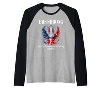 EMS-EMT Patriotic Eagle-Jets Serving Community Star of Life Raglan Baseball Tee