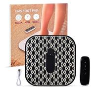 EMS Foot Massager - Black | Portable EMS Foot Massagers for Pain and Circulation | Feet Massager with 6 Modes & 19 Intensity Levels | Electronic Muscle Stimulator Massage Mat with Remote Control