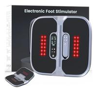 EMS Foot Massager Circulation Machine Foldable Wireless TENS Device with Red Light Therapy 8 Pads 10 Modes 20 Intensities for Neuropathy Relief Full Body Pain Swelling Home Office Use
