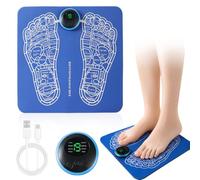 EMS Foot Massager, Electric Foot Massager Mat, Electric Foot Spa Mat with 8 Modes, 19 Intensity Levels, LCD Display for Pain Relief, Circulation and Muscle Relaxation, Blue