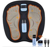EMS Foot Massager with Remote Control Digital Display, Rechargeable Muscle Stimulator for Pain Relief and Circulation