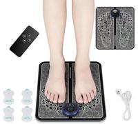 EMS Foot Massager, Electronic Muscle Stimulatior Massage Mat with 8 Modes 19 Intensities, Folding Portable Electric Massage Machine for Feet and Legs Muscle Stimulator