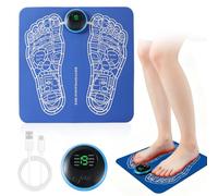 EMS Foot Massager, Electronic Muscle Stimulatior Massage Mat with 8 Modes, 19 Levels, Folding Portable Electric Foot Massage Mat with LCD Display for Pain Relief, Feet and Legs Muscle Stimulator