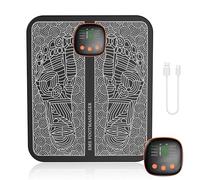 EMS Foot Massager - Electronic Muscle Stimulator Mat - 8 Massage Modes & 18 Intensity Settings - Foldable Portable Design for Plantar Pain Relief - Rechargeable