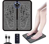 EMS Foot Massager Mat Electric Feet Circulation Booster with 8 Modes 19 Intensity Levels Portable Foot Pulse Stimulator for Pain Relief Muscle Relaxation Blood Circulation Remote Control