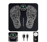 EMS Foot Massager Mat, Electric Feet Massager Pad with 8 Modes 19 Intensities, with Remote Control, Foldable Portable Electric Massage Mat, USB Rechargeable Foot Massagers for Pain and Circulation