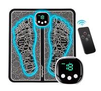 EMS Foot Massager, Rechargeable Foot Massager for Circulation with 8 Modes 19 Intensities, Folding Electric Massage Machine, Revitive Circulation Booster for Feet and Legs (Black)