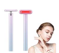 EMS Microcurrent Eye Massager, Face Massager, Electric Eye Massager with Vibration, Eye Beauty Device, for Wrinkles Red Light Therapy Facial Wand, Dark Circles, Eyes, Neck, Gift for Women Ladies