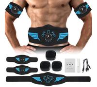 EMS Muscle Stimulator,ABS Trainer 6Pcs Aluminum Sheet EMS Muscle Stimulator with 10 Modes & 30 Intensities,Calories Consumption Display,Muscle Toner,EMS Training Device for Abdominal/Arm/Leg Training