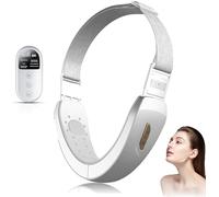 EMS V-Shape Face Massager with Red & Blue LED Light, 6 Modes Face Massager for Firming, Lymphatic Drainage & Double Chin Reduction, 42°C Heat V-Line Face Shaper with Remote Control