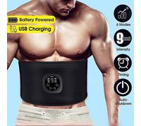EMS Wireless Abdominal Belt - Muscle Stimulator, Fat Burner, Slimming Belt with 6 Modes, 9 Frequencies, Rechargeable