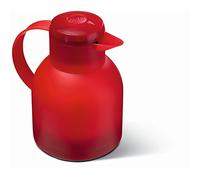 Emsa 504232 Samba Quick Press closure vacuum jug, 1.0 litres, translucent red