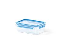 Emsa 508540 Clip & Close rectangular food storage container 1 litre, transparent/blue