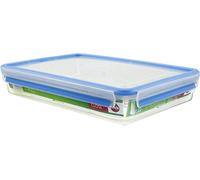 Emsa 508545 Clip & Close rectangular food storage container 2.6 litres, transparent/blue