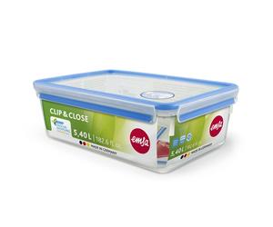 Emsa 508547 Clip & Close rectangular food storage container 5.5 litres, transpar