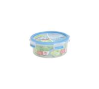 Emsa 508552 Clip & Close round food storage container 0.85 litres, transparent/blue