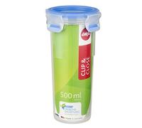 EMSA 508554 Clip & Close beaker or round storage container, 0.5 litres, transparent/blue